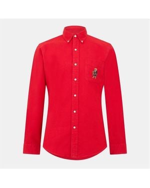 Polo Ralph Lauren Polo Brushed Oxfshrt Sn54 - Red