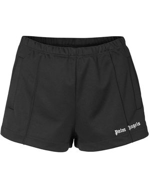 Palm Angels Fleece Jogger Shorts - Black