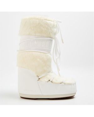 Moon Boot Icon Faux-Fur Boots - White