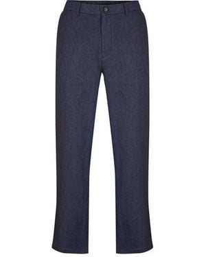 Pal Zileri Linen Straight Leg Trousers - Blue