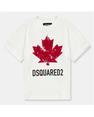DSquared² Dsq Maple Lgo Tee Jn54 - Red