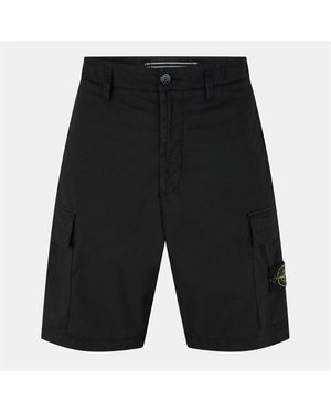 Stone Island Tela Cargo Shorts - Black