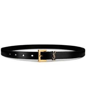 Saint Laurent Cassandre Thin Belt - Black