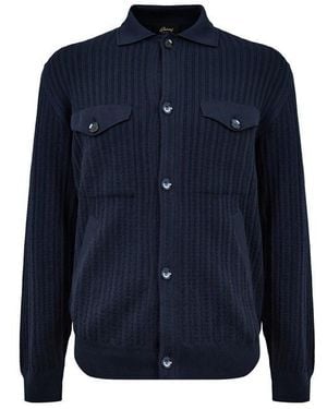 Brioni Long Sleeve Button 4 Pocket Denim Jacket - Blue