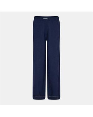 The Couture Club Knitted Panel Trousers - Blue
