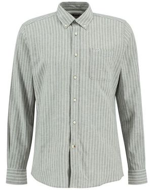 Barbour Nelson Striped Long-Sleeved Tailored Shirt - Grey