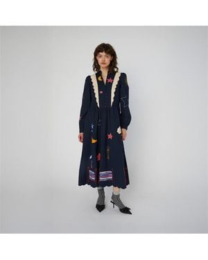 Stella Nova Bead Embellished Midi Dress - Blue