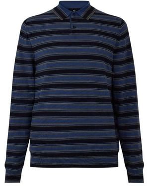 Paul Smith Ps Stripe Ls Knt Pol Sn64 - Blue