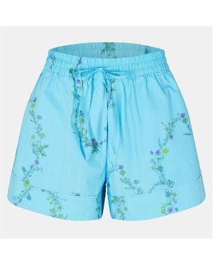 Ganni Elstc Wst Shrt - Blue