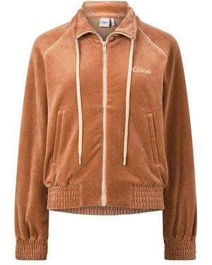 Chloé Jh25 Velour Full Tracksuit - Brown