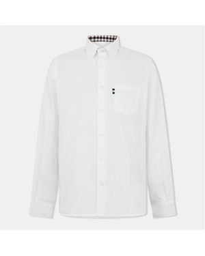 Aquascutum Long Sleeve Tailored Fit Shirt - White