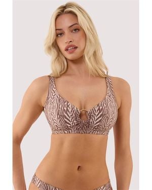 Wolf & Whistle Raquel Crop Bikini Top With Tortoise S - Multicolour