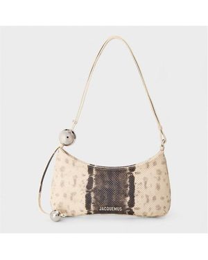 Jacquemus Beaded Cotton Le Bisou Perle Shoulder Bag - Natural