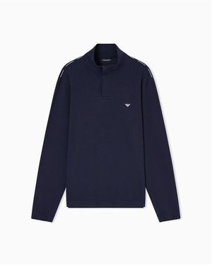 Emporio Armani 1/4 Zip Fleece - Blue