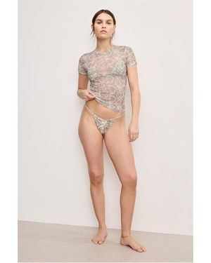 GOOD AMERICAN Mesh Baby T-Shirt - Natural