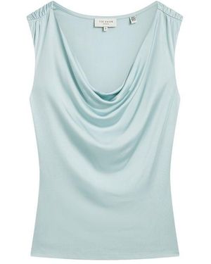 Ted Baker Cowl Neck Sleeveless Top - Blue
