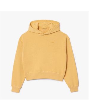 Lacoste Oversized Natural Dye Hooded Sweatshirt - Yellow