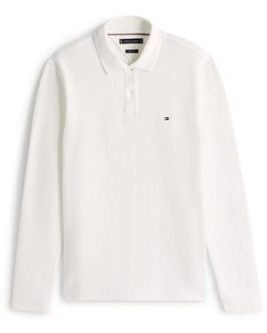 Tommy Hilfiger Herring Long Sleeve Polo Shirt - White