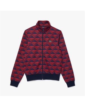 Lacoste Robert George Jacquard Motif Zipped Sweatshirt - Purple