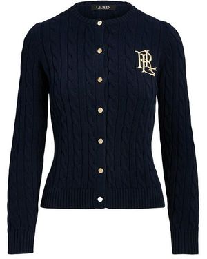 Ralph Lauren Cable-Knit Cotton Polo Jumper - Blue
