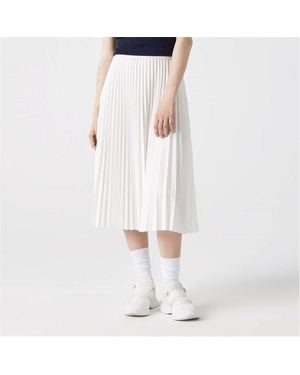 Lacoste Long Pleated Skirt - White