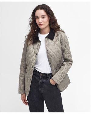 Barbour Annandale Diamond Quilted Long Sleeve Hip Length Jacket - Grey