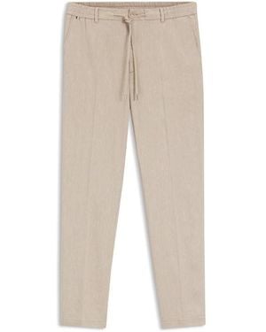 BOSS Straight Leg Trousers - Natural