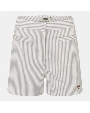 Fendi Tailored Stripe Shorts - White