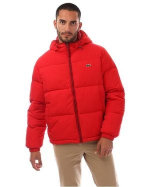 Lacoste Heavyweight Quilted Puffer Jacket - Red