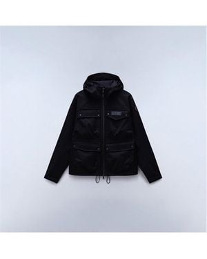 Napapijri Rivalto Water Resistant Long Sleeve Rain Anorak - Black