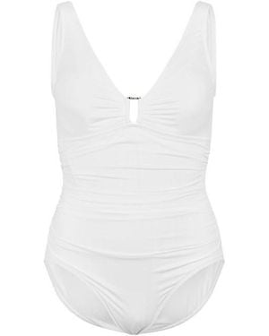 Ralph Lauren Ring Detail Plunge Swimsuit - White