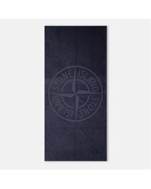 Stone Island Stone Lrge Lgo Towel - Blue