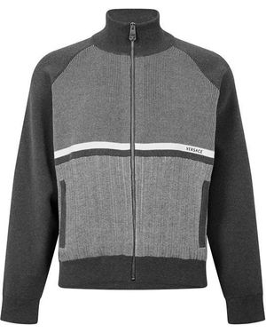 Versace Full Zip Knitted Top - Grey
