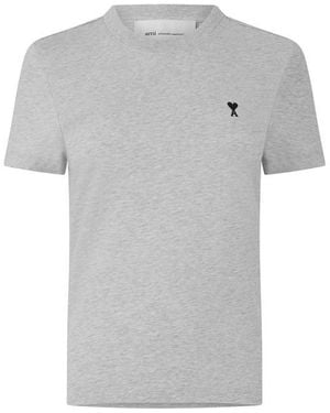 Ami Paris Ami De Coeur Tee - Grey