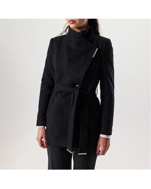Ted Baker Roses Wool Wrap Coat - Black
