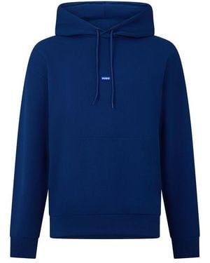 HUGO Long Sleeve Hoodie With Logo Detail (Nalonso) - Blue