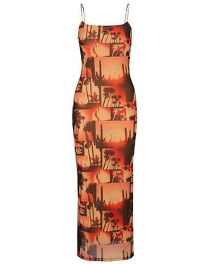 HUGO Ladies Nalinda Dress (Multicoloured) - Orange