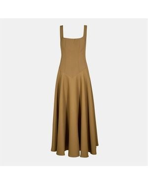 Odd Muse The Ultimate Muse Low Waist Square Neck Midi Dress - Natural