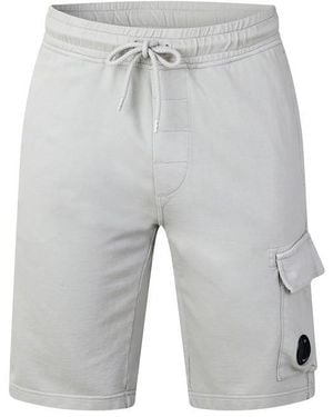 C.P. Company Micro Lens Fleece Jogger Shorts - Grey