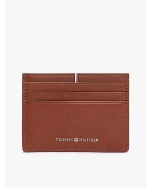 Tommy Hilfiger Corp Leather Card Holder - Brown