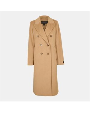 Donna Karan Dkaran Double Breasted Overcoat - Natural