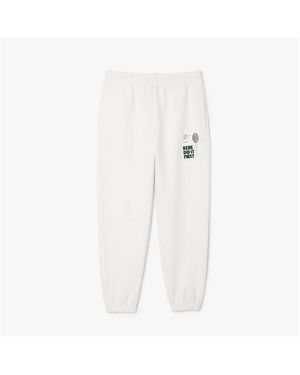 Lacoste Relaxed-Fit Piqué Joggers - White