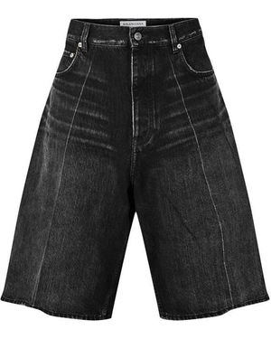 Balenciaga Bal Denim Short Sn63 - Black