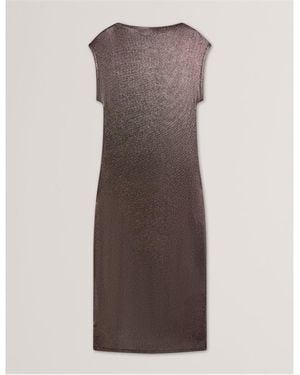 Ted Baker Ted Metallic Dress Ld54 - Brown
