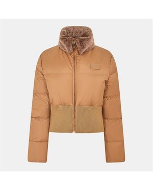 Fendi Quilted Insulated Short Puffer Jacket - Brown