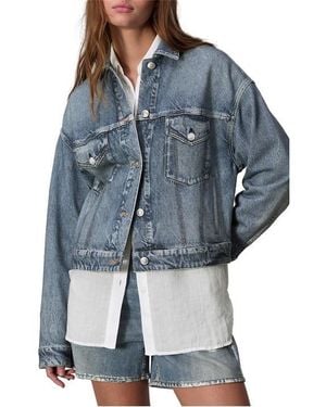 Rag & Bone Trucker Button-Through Denim Jacket - Blue