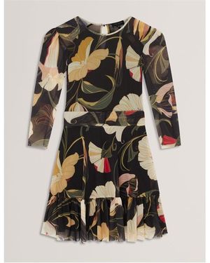 Ted Baker Mesh Mini Dress - Black