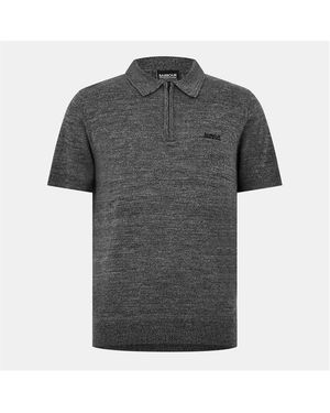 Barbour Maverick Mouline Knitted Polo Shirt - Grey