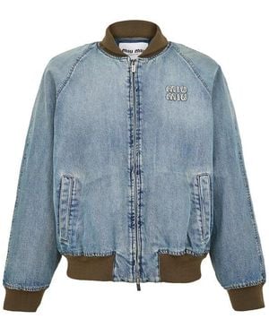 Miu Miu Denim Blouson Jacket - Blue