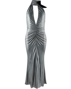 Alessandra Rich Halterneck Dress - Grey